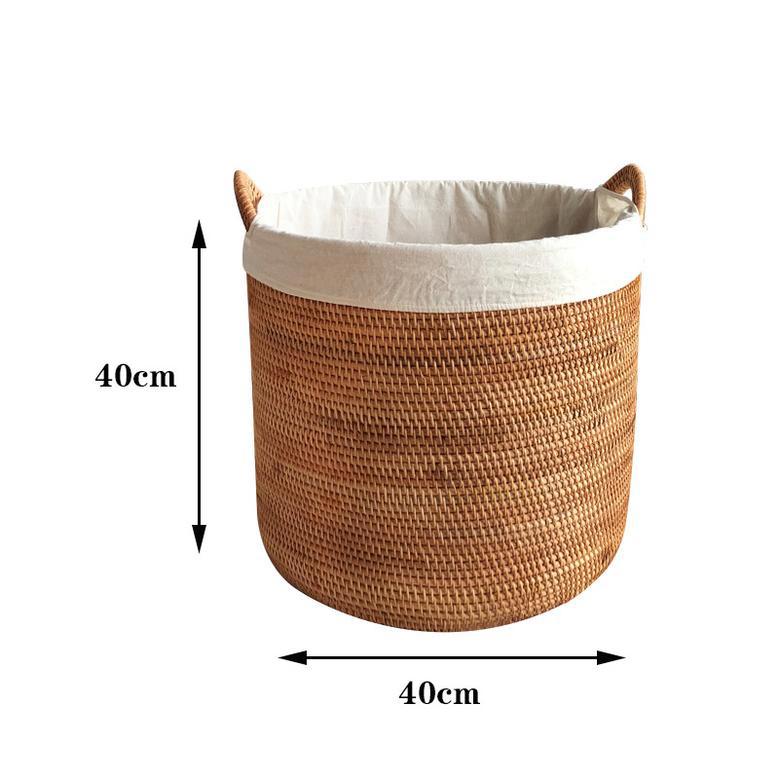 Large Rattan Wicker Storage Baskets with Lid for Bathroom