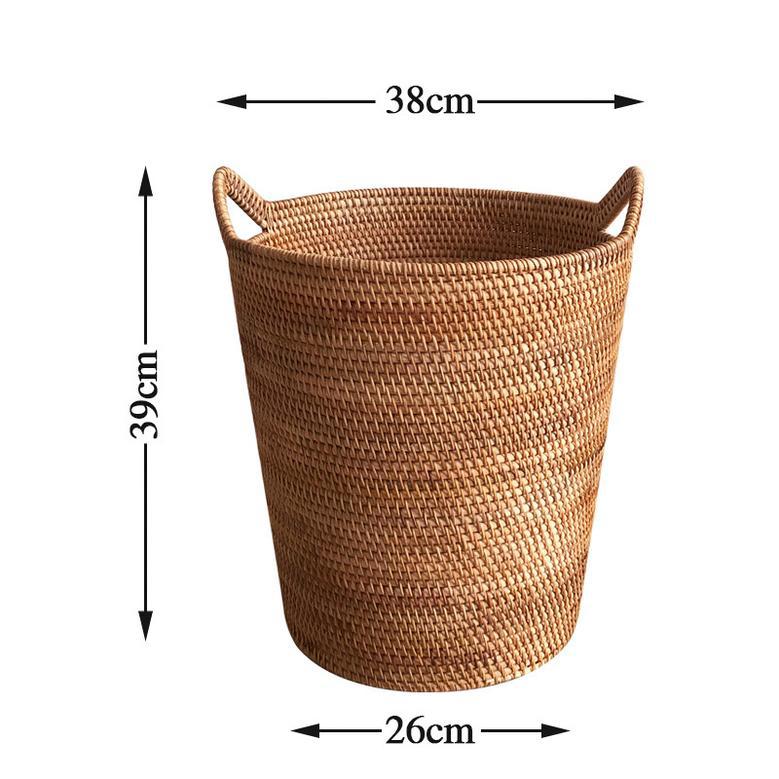 Large Rattan Wicker Storage Baskets with Lid for Bathroom