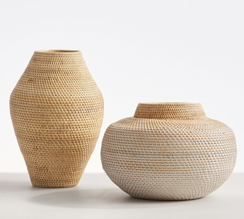 Large Wicker Vases – Handwoven Rattan Vase for Home Decor