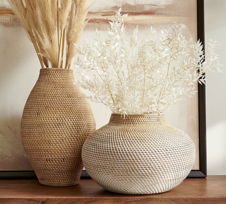 Large Wicker Vases – Handwoven Rattan Vase for Home Decor