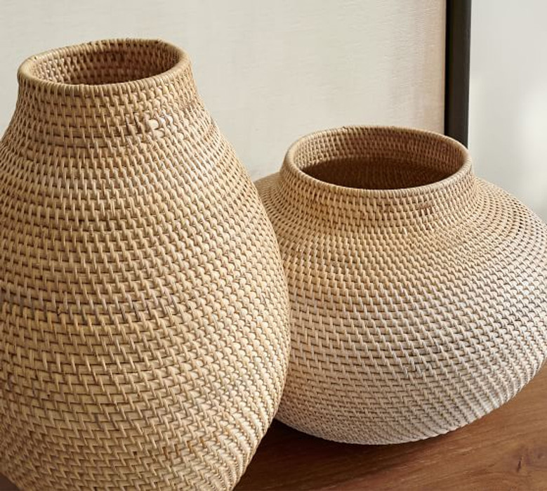 Large Wicker Vases – Handwoven Rattan Vase for Home Decor