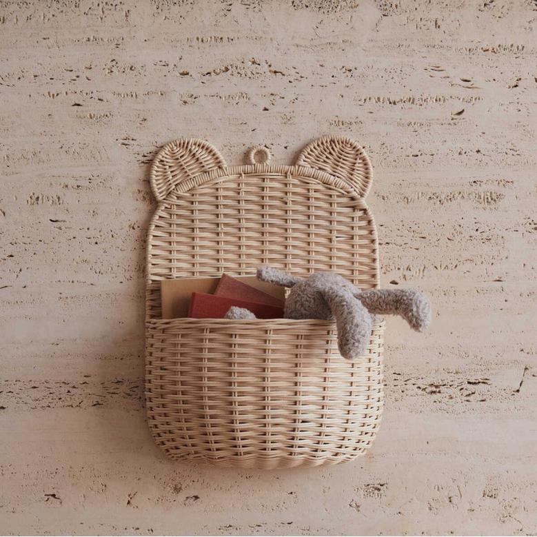 Little Bear Decorative Rattan Storage Basket