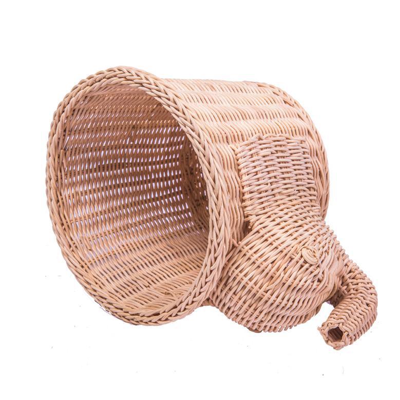 Mini Rattan Elephant Basket for Farmhouse Decor