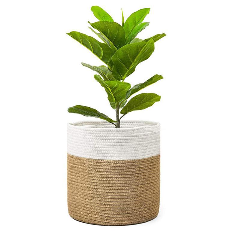 Modern Cotton Rope Woven Basket for Indoor Planters and Storage