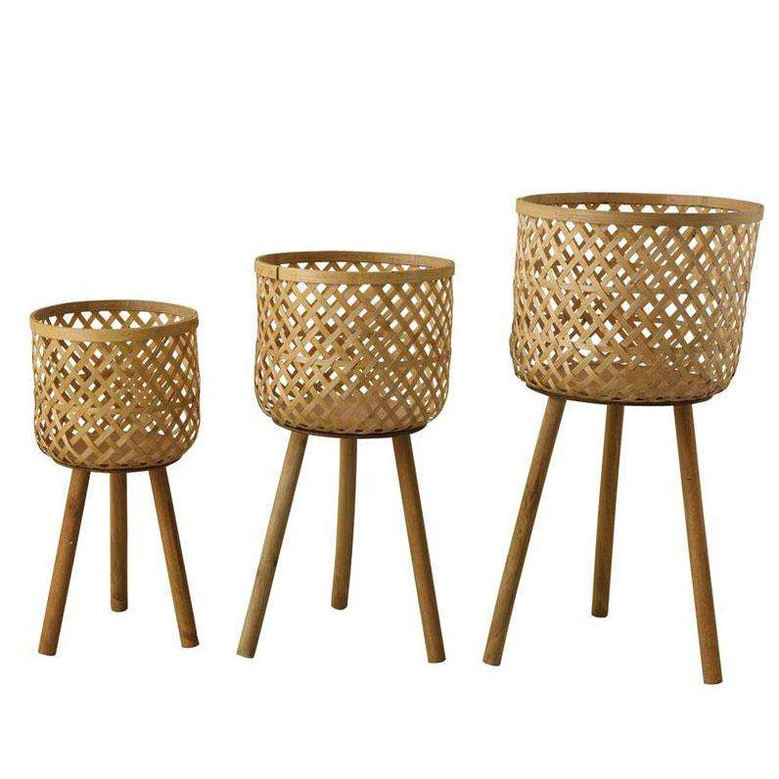 Modern Design Bamboo Flower Pot for Elegant Decor