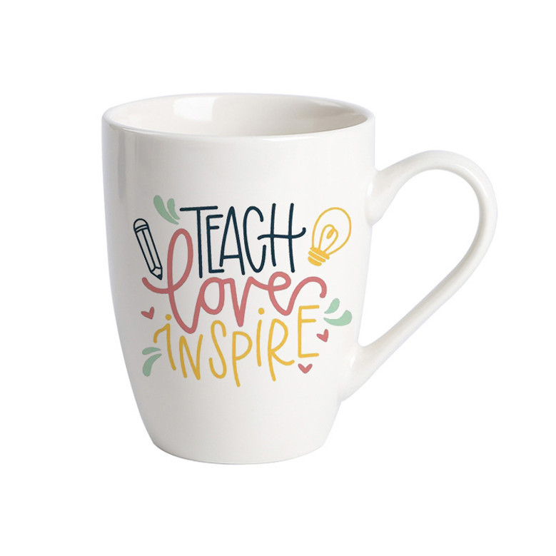 Modern White Ceramic Teacher Mug for Coffee & Tea