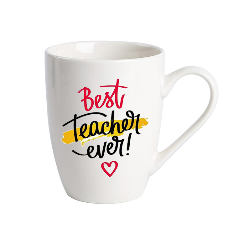 Modern White Ceramic Teacher Mug for Coffee & Tea