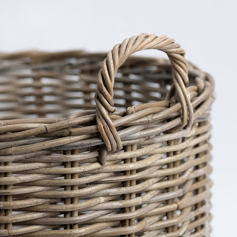 Modern Woven Seagrass Laundry Hamper for Closet Organization