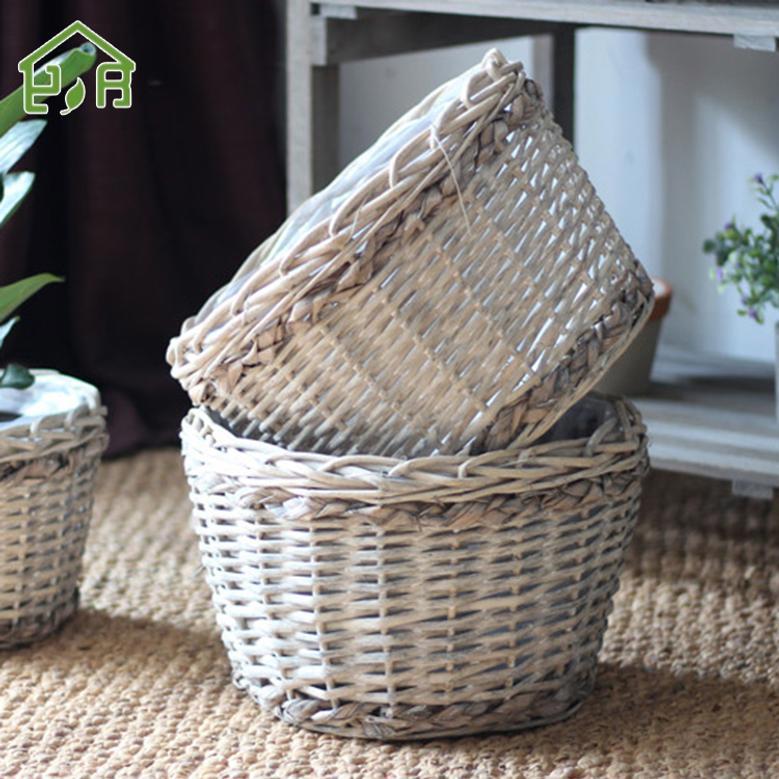 Modern Woven Wicker Plant Pot for Home Decor