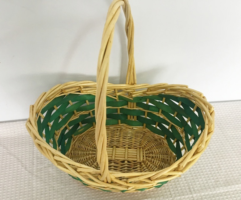 Natural Green Wicker Christmas Gift Baskets - Boat Shaped