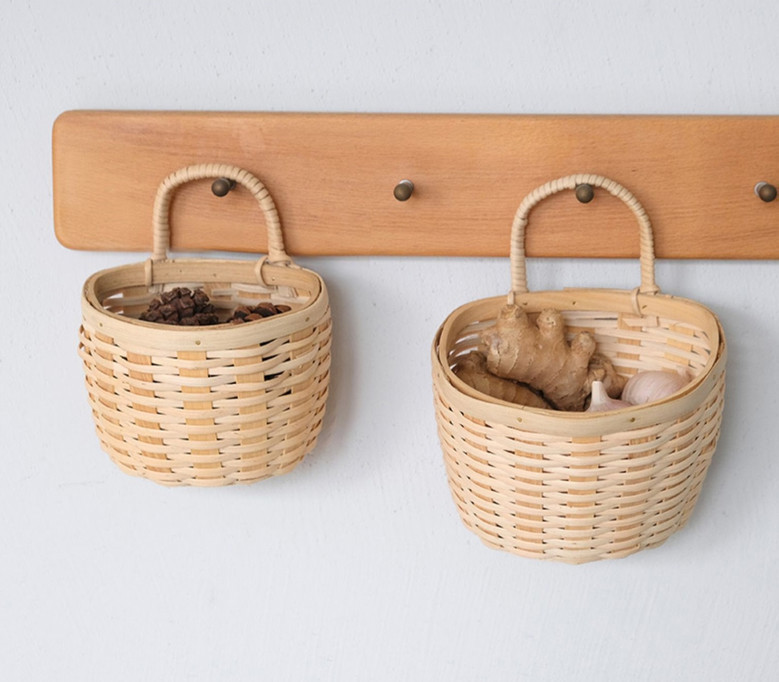 Natural Handwoven Rattan Basket for Kitchen or Entrance