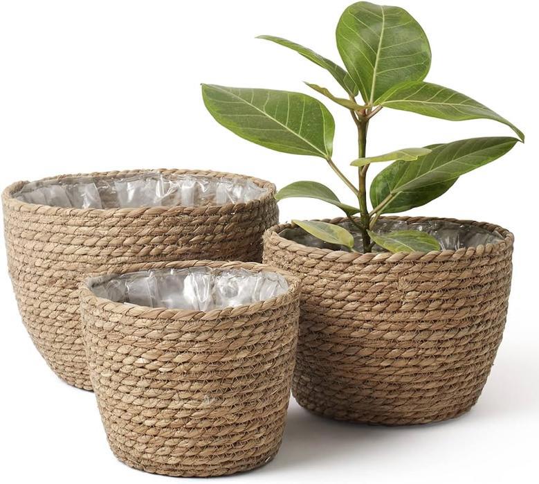 Natural Seagrass Gardening Basket for Plants