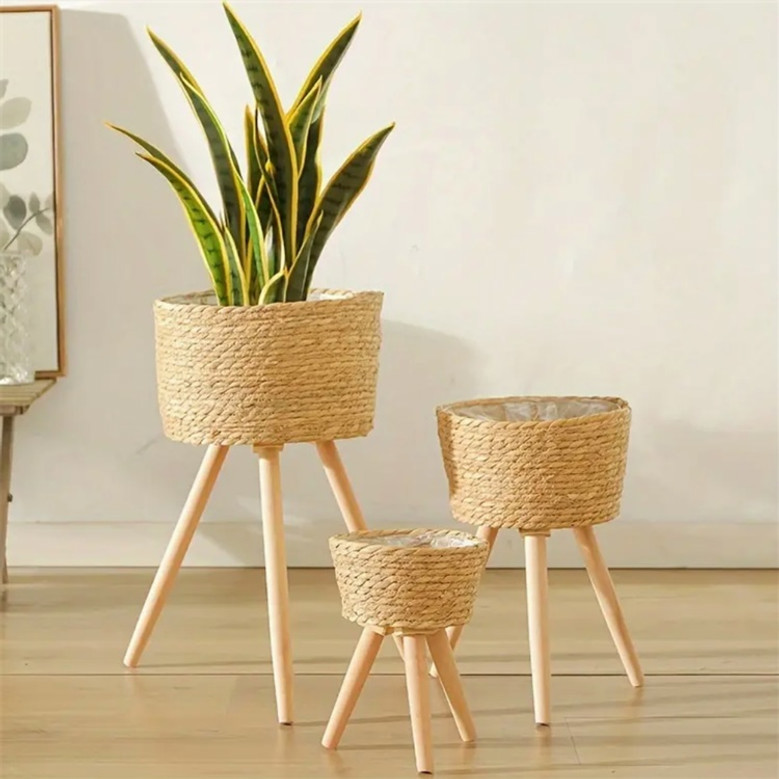 Natural Woven Flower Pots for Home Decor