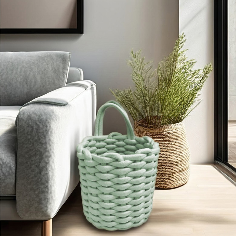 Nordic Style Coarse Cotton Storage Basket for Household