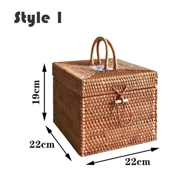 Personalized Rattan Storage Basket with Lid