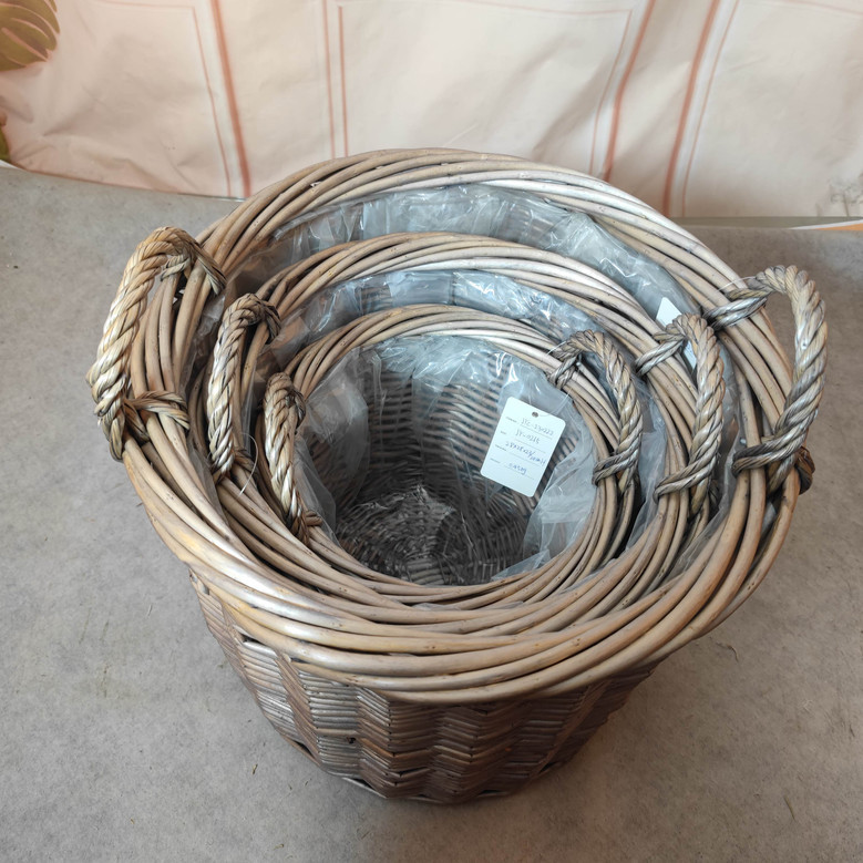 Rattan Seagrass Storage Baskets with Cotton Rope