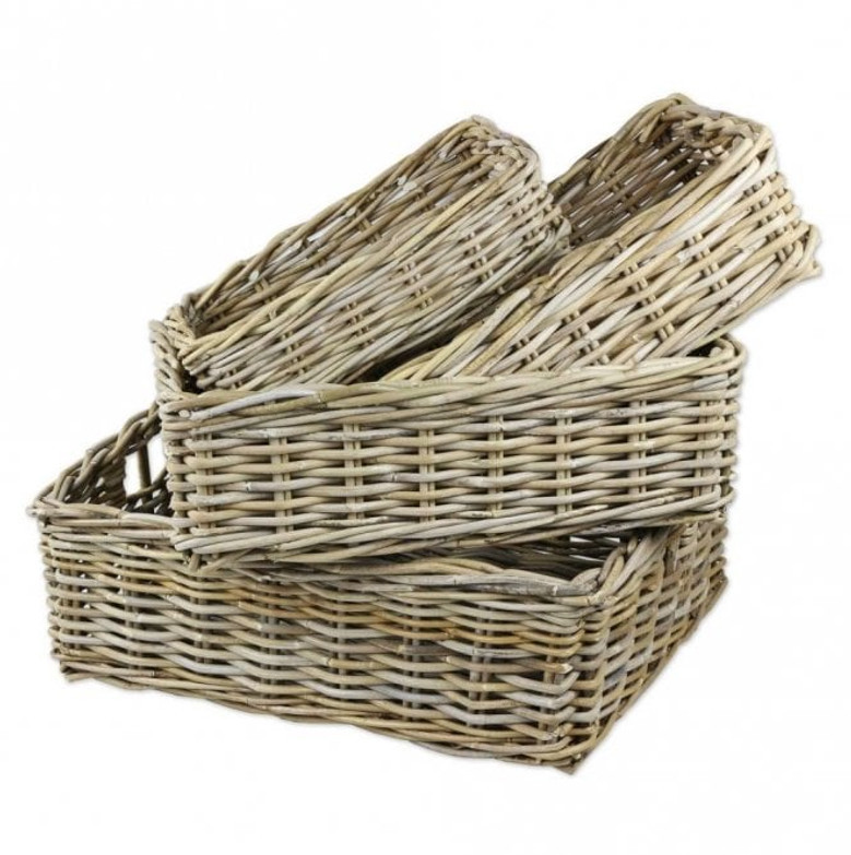 Rattan Wicker Storage Baskets for Kitchen Decoration and Organization