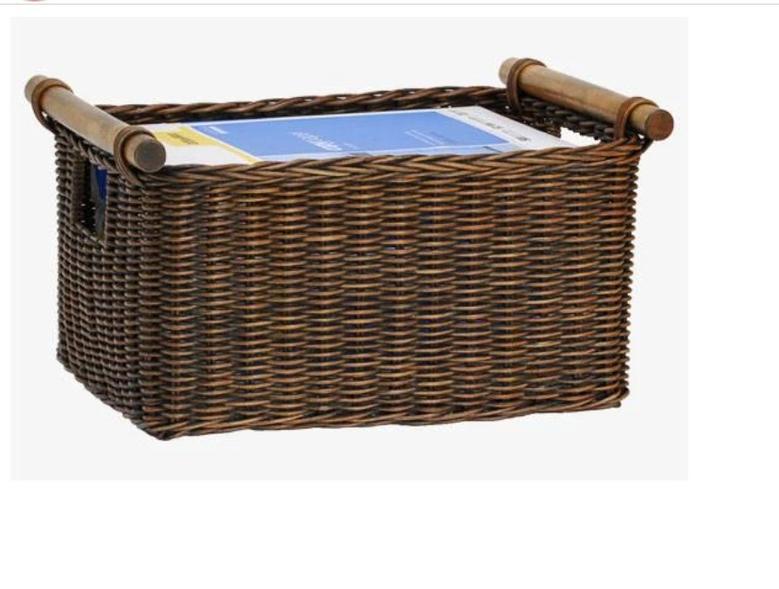 Rectangle Rattan Storage Basket with Lid for Home Organization