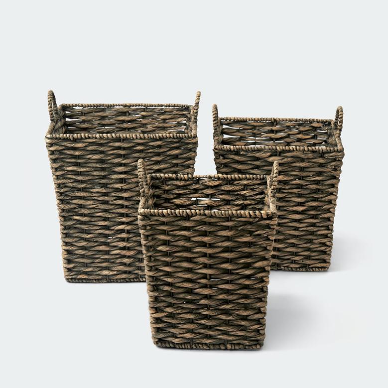 Rectangle Water Hyacinth Straw Fruit Baskets