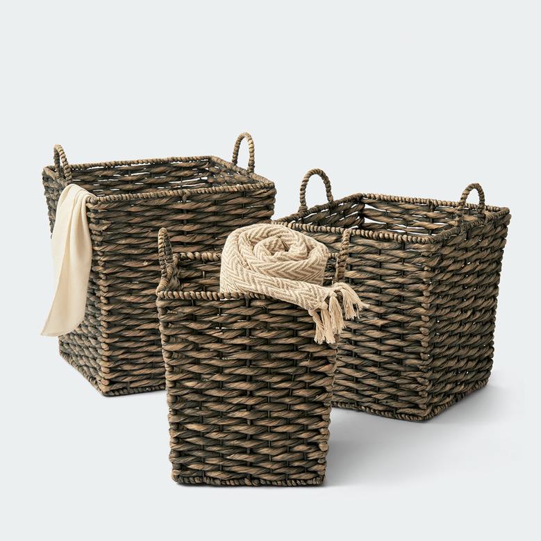 Rectangle Water Hyacinth Straw Fruit Baskets