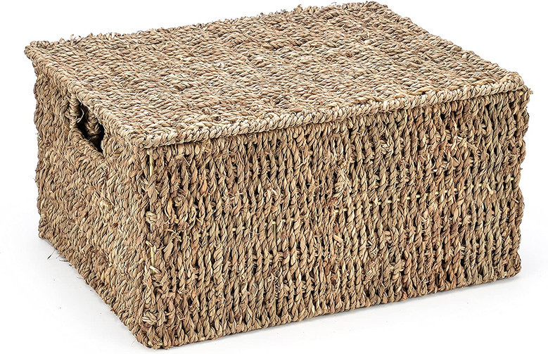 Rectangular Large Seagrass Wicker Storage Baskets