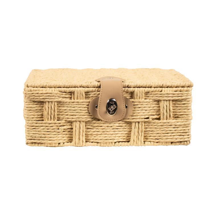 Rectangular Wicker Storage Baskets with Lid