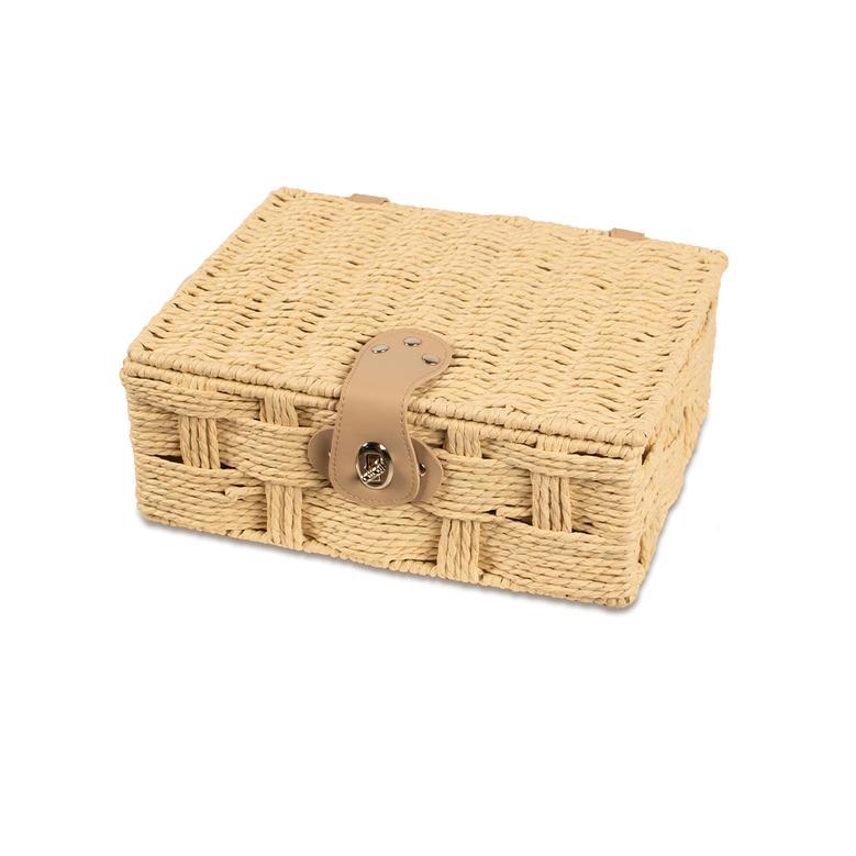 Rectangular Wicker Storage Baskets with Lid