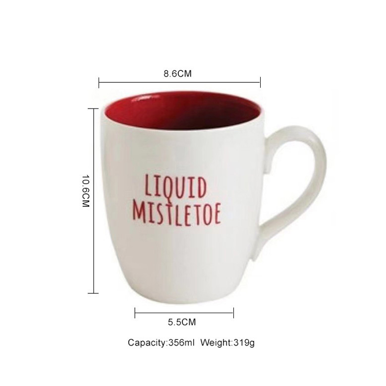 Red Ceramic Coffee Mug - Custom Logo - Inside Red, Outside White