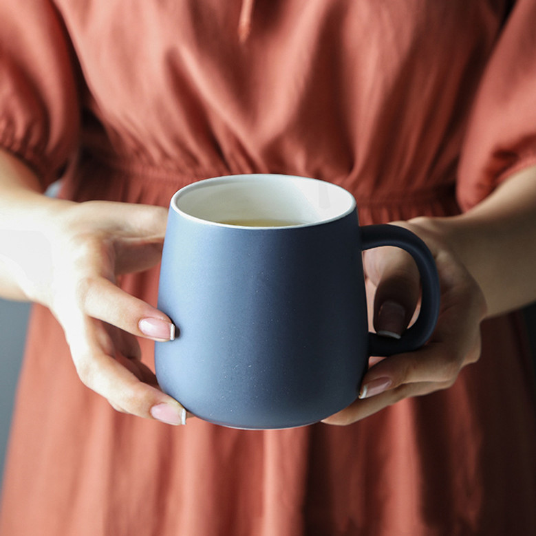 Red Ceramic Coffee Mugs - Nordic Style 13oz Handmade Cup