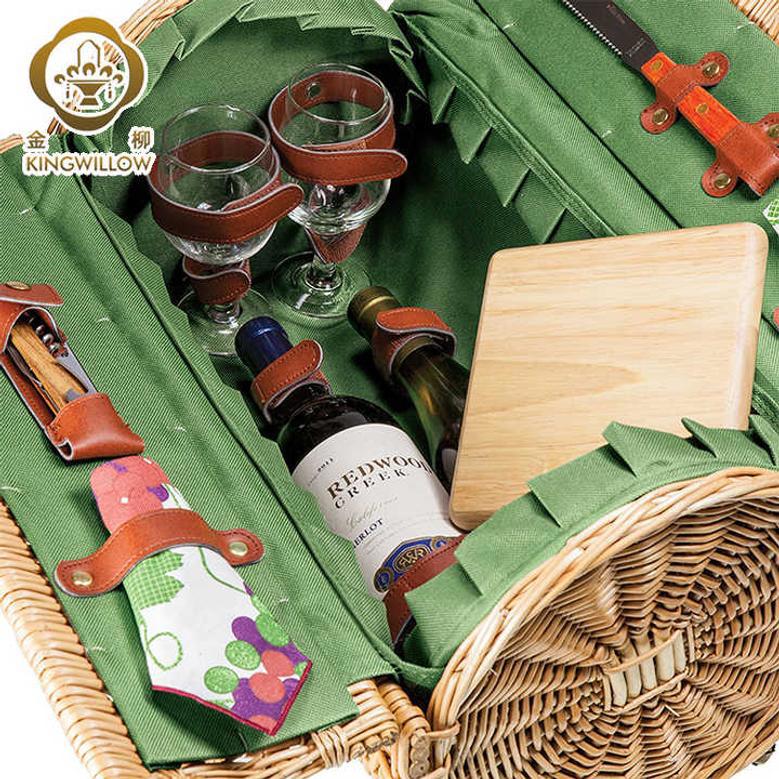 Romantic Picnic Basket for Two with Lid