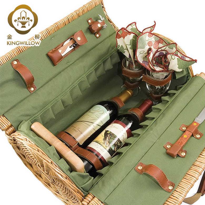 Romantic Picnic Basket for Two with Lid