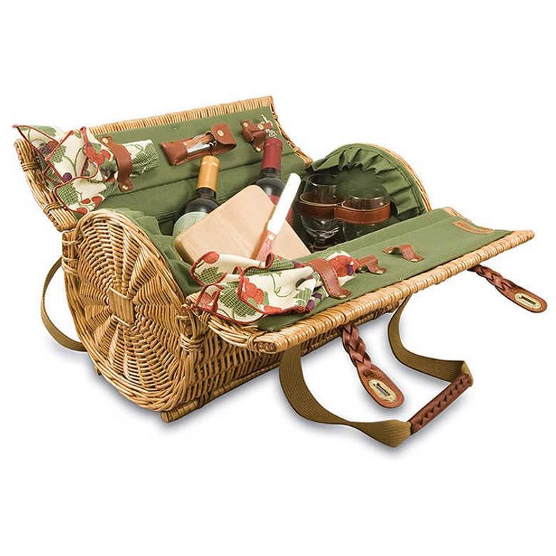 Romantic Picnic Basket for Two with Lid