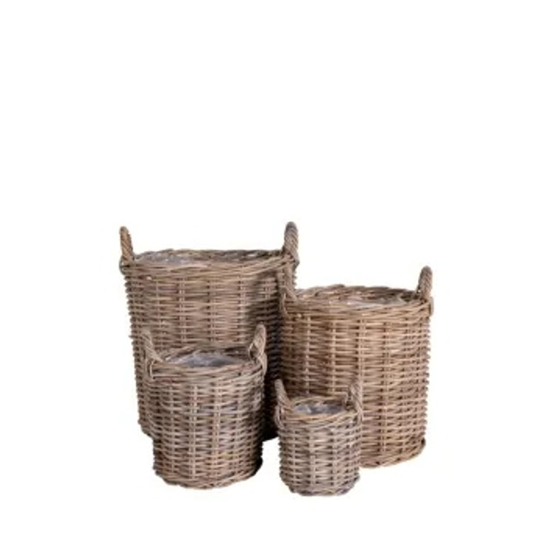 Round Decorative Wicker Seagrass Clothing Basket