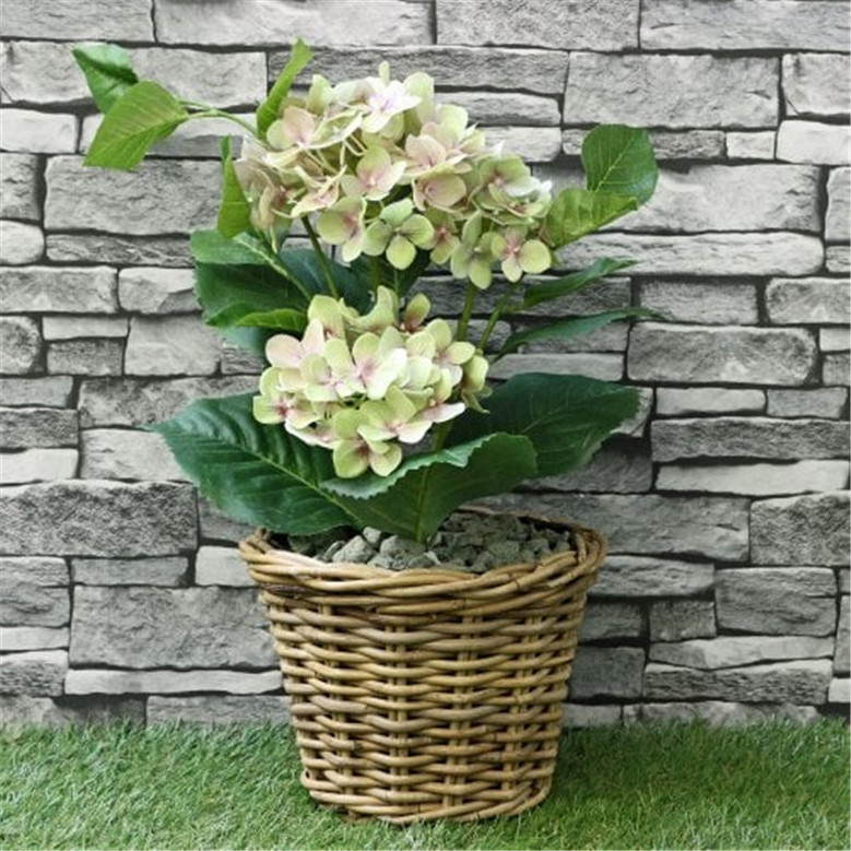 Round Wicker Plant Basket Set for Garden