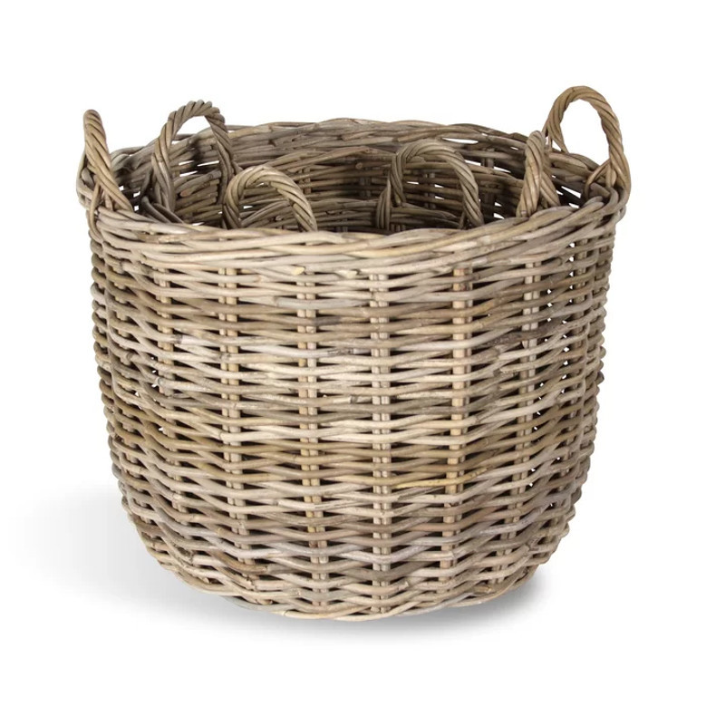 Round Wicker Rattan Water Hyacinth Baskets for Clothes Storage