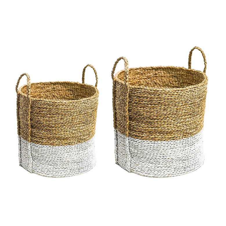 Seagrass Baskets with Handles - Set of 2