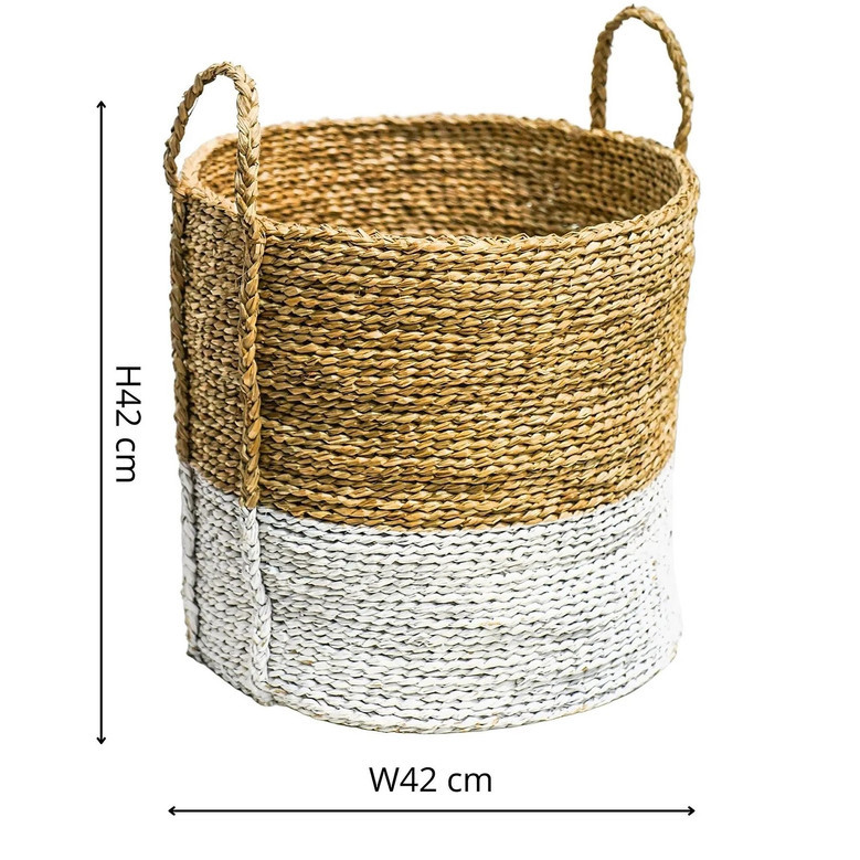 Seagrass Baskets with Handles - Set of 2