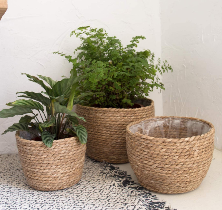 Seagrass Planter Basket for Home Decor - Indoor & Outdoor Use