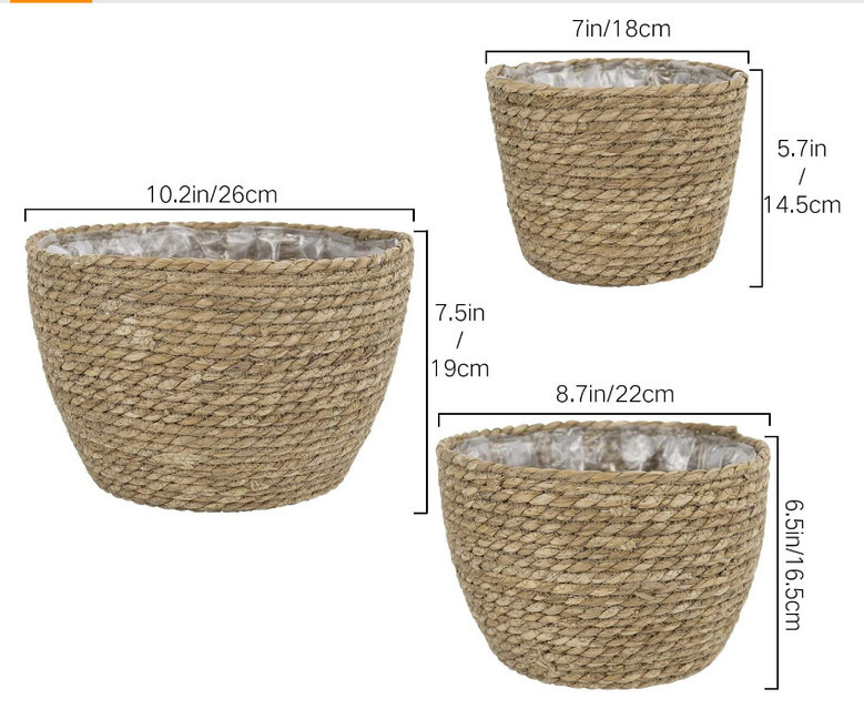 Seagrass Planter Basket for Home Decor - Indoor & Outdoor Use