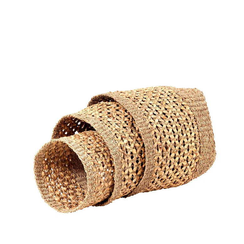 Seagrass & Water Hyacinth Storage Basket Set of 3