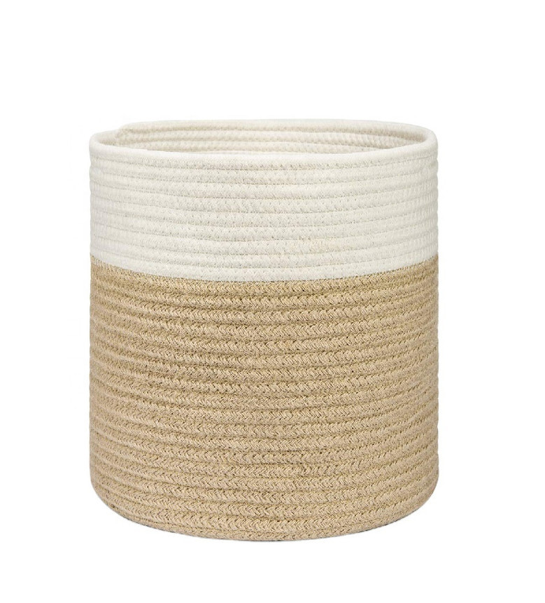 Stylish Beige Cotton Rope Planter Baskets for Storage