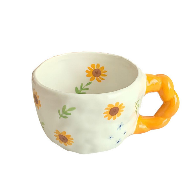 Unique Funky Floral Ceramic Mugs for Women