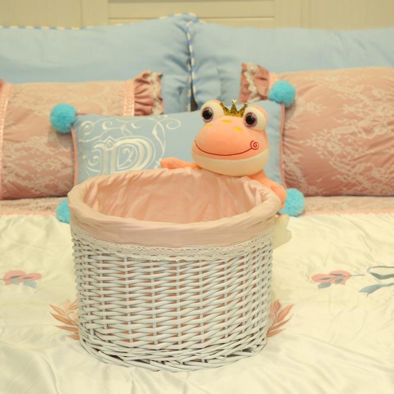 Versatile Wicker Storage Basket for Laundry and Children's Room