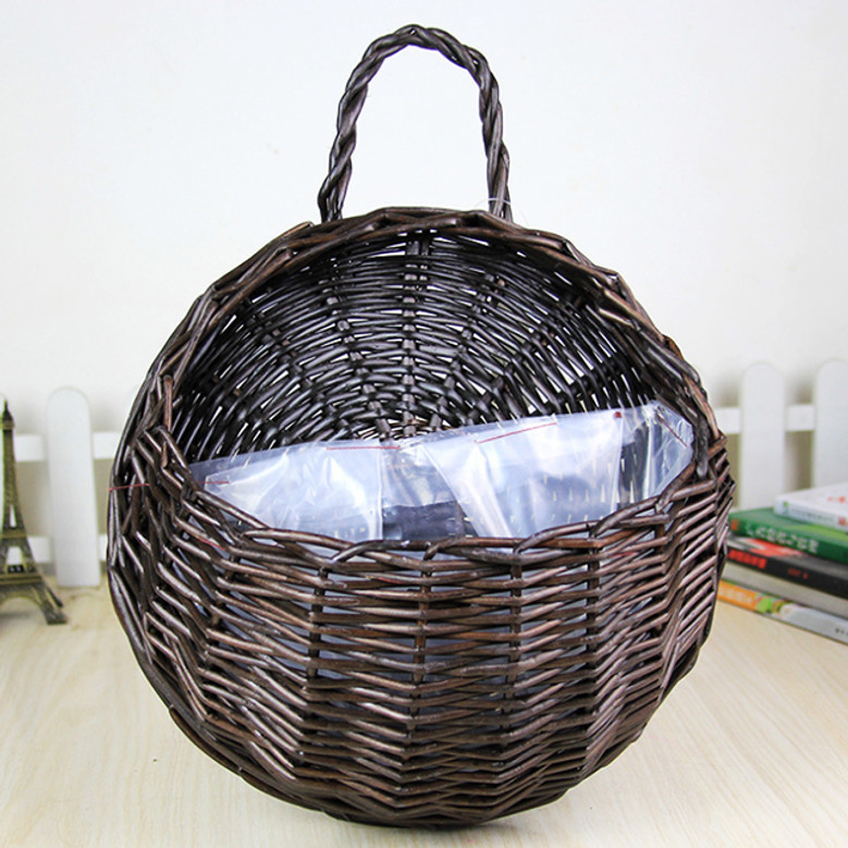 Vintage Wicker Hanging Flower Basket for Sale