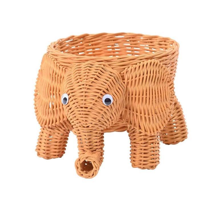 Water Hyacinth Elephant Basket for Home Decor