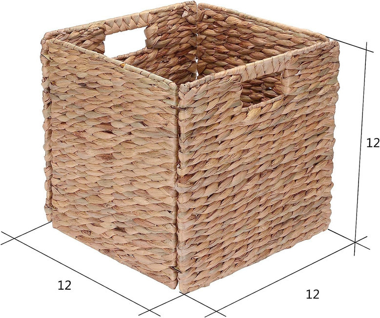 Water Hyacinth Foldable Laundry Basket for Home