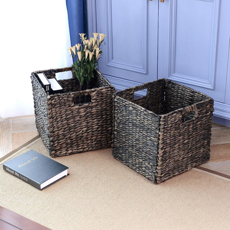 Water Hyacinth Foldable Laundry Basket for Home