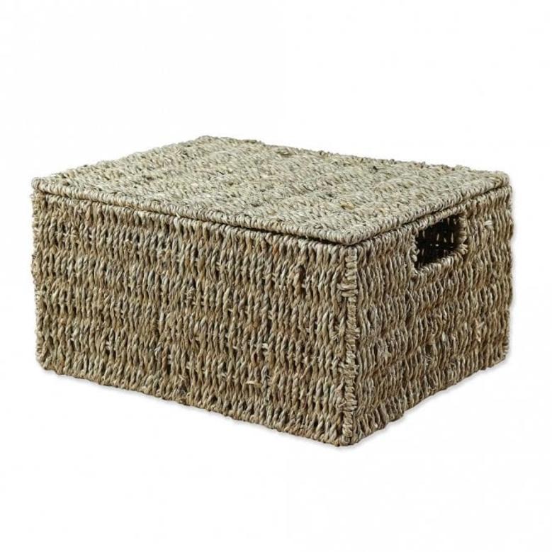 White Rattan Laundry Basket for Clothes Storage