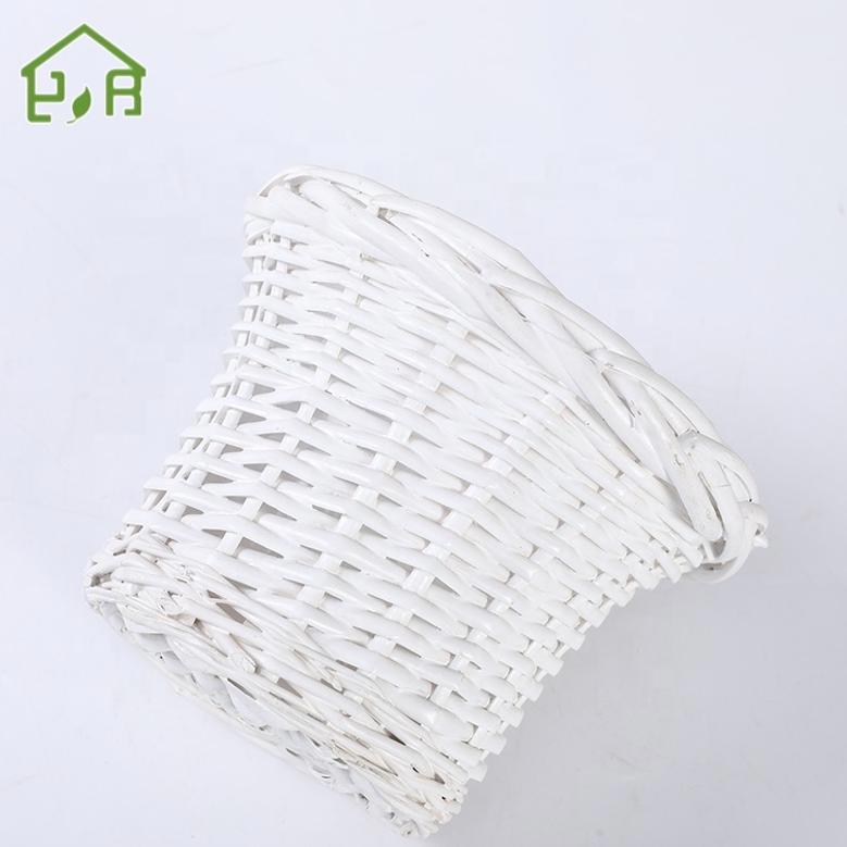 White Wicker Plant Planter Basket for Home Decor