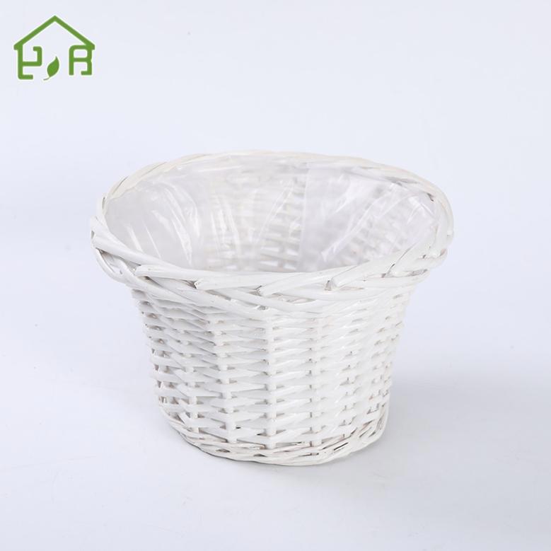 White Wicker Plant Planter Basket for Home Decor